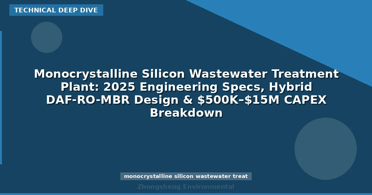 Monocrystalline Silicon Wastewater Treatment Plant: 2025 Engineering Specs, Hybrid DAF-RO-MBR Design & $500K–$15M CAPEX Breakdown