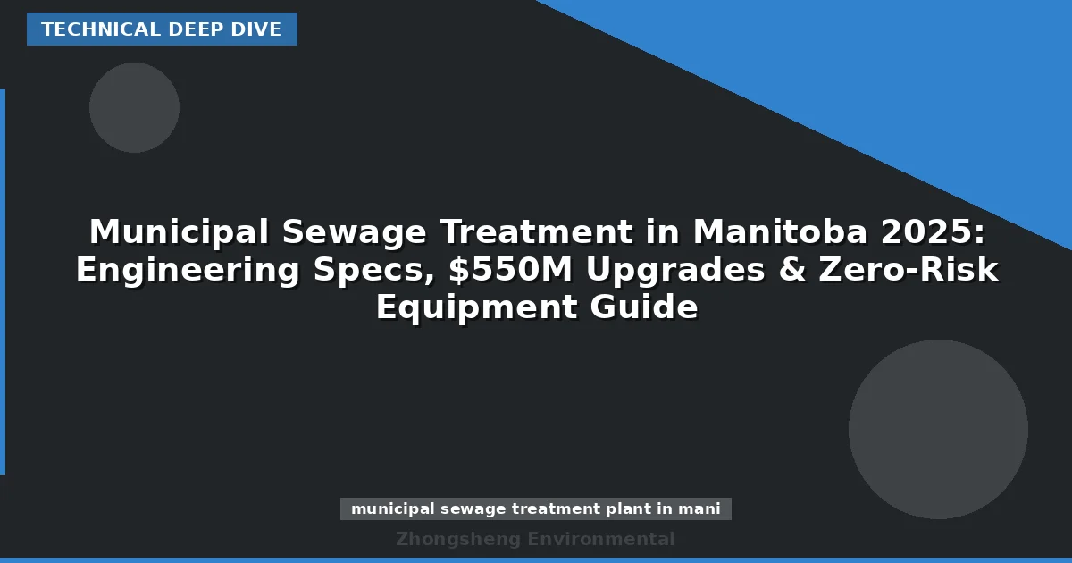 Municipal Sewage Treatment in Manitoba 2025: Engineering Specs, $550M Upgrades & Zero-Risk Equipment Guide