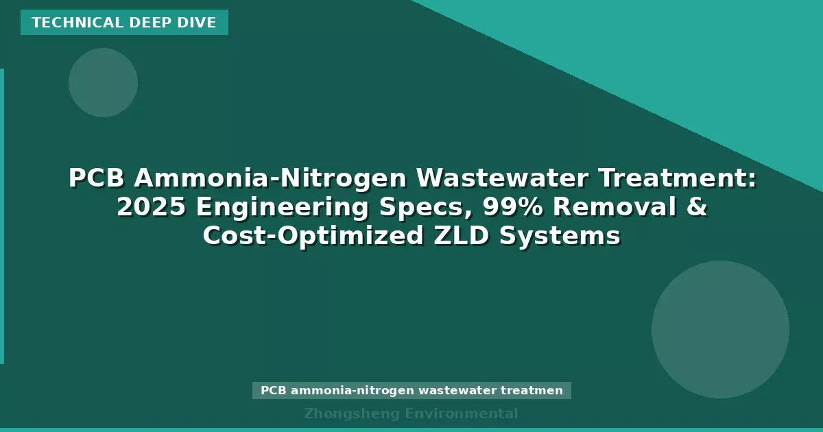 PCB Ammonia-Nitrogen Wastewater Treatment: 2025 Engineering Specs, 99% Removal & Cost-Optimized ZLD Systems