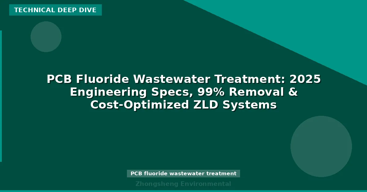 PCB Fluoride Wastewater Treatment: 2025 Engineering Specs, 99% Removal & Cost-Optimized ZLD Systems