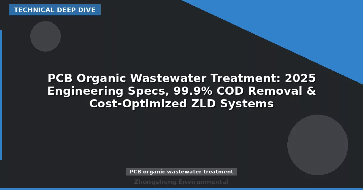 PCB Organic Wastewater Treatment: 2025 Engineering Specs, 99.9% COD Removal & Cost-Optimized ZLD Systems