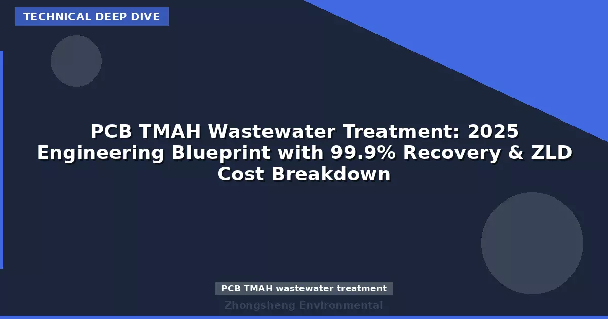 PCB TMAH Wastewater Treatment: 2025 Engineering Blueprint with 99.9% Recovery & ZLD Cost Breakdown