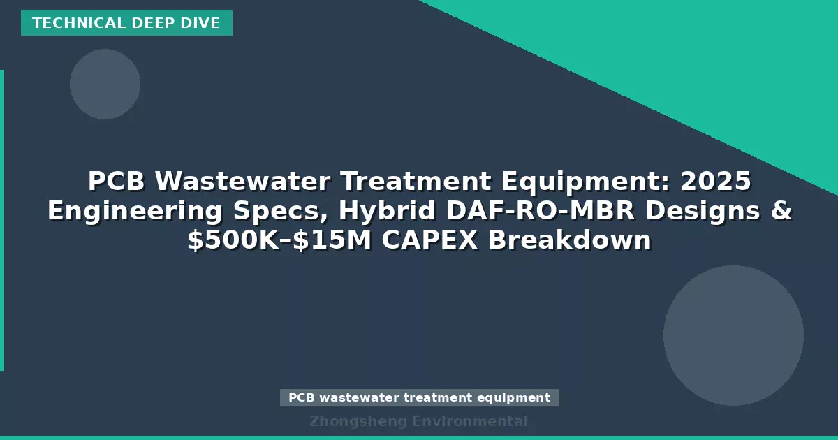 PCB Wastewater Treatment Equipment: 2025 Engineering Specs, Hybrid DAF-RO-MBR Designs & $500K–$15M CAPEX Breakdown