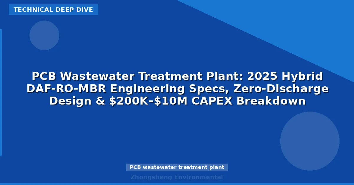 PCB Wastewater Treatment Plant: 2025 Hybrid DAF-RO-MBR Engineering Specs, Zero-Discharge Design & $200K–$10M CAPEX Breakdown