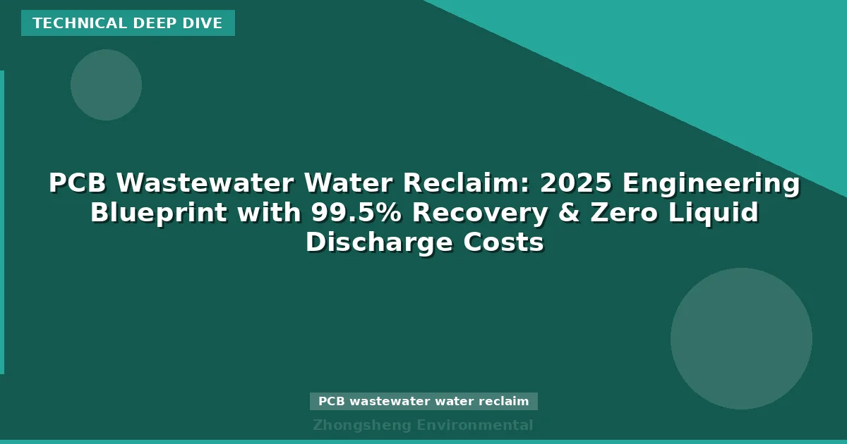 PCB Wastewater Water Reclaim: 2025 Engineering Blueprint with 99.5% Recovery & Zero Liquid Discharge Costs