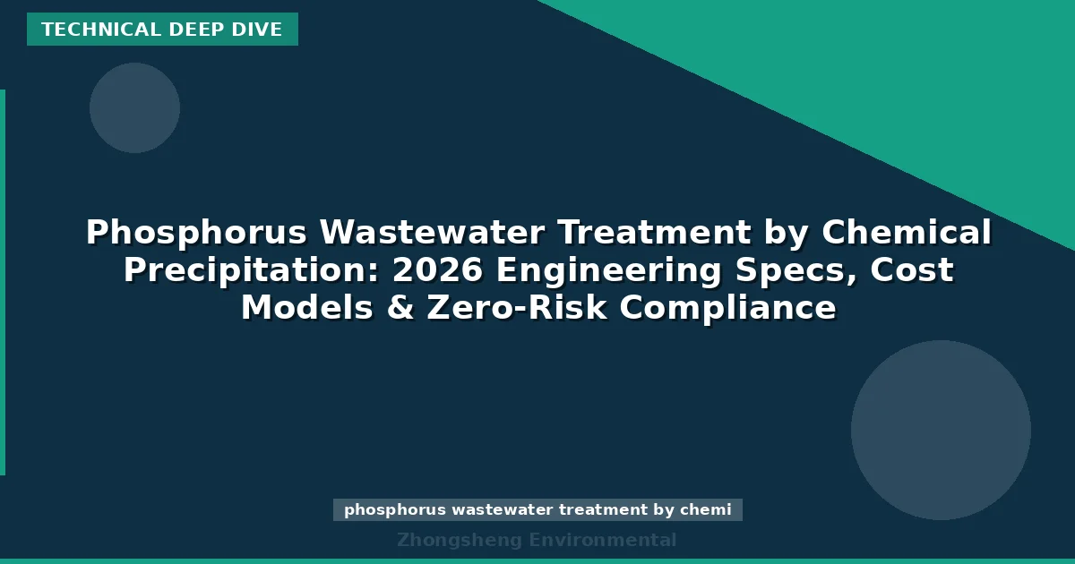 Phosphorus Wastewater Treatment by Chemical Precipitation: 2026 Engineering Specs, Cost Models & Zero-Risk Compliance