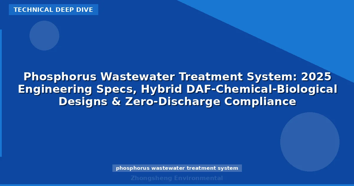 Phosphorus Wastewater Treatment System: 2025 Engineering Specs, Hybrid DAF-Chemical-Biological Designs & Zero-Discharge Compliance