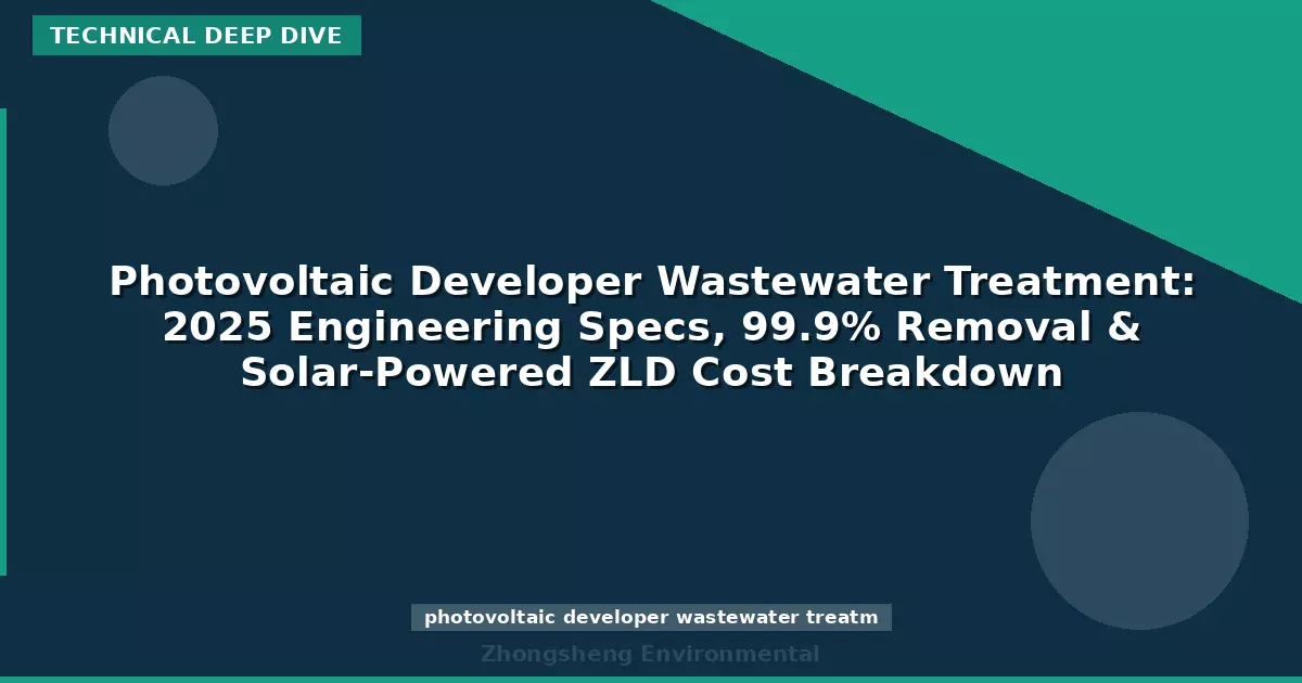 Photovoltaic Developer Wastewater Treatment: 2025 Engineering Specs, 99.9% Removal & Solar-Powered ZLD Cost Breakdown