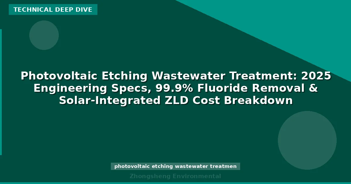 Photovoltaic Etching Wastewater Treatment: 2025 Engineering Specs, 99.9% Fluoride Removal & Solar-Integrated ZLD Cost Breakdown