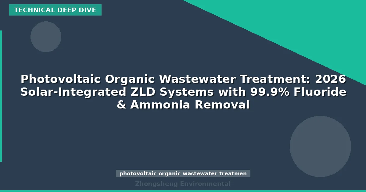 Photovoltaic Organic Wastewater Treatment: 2026 Solar-Integrated ZLD Systems with 99.9% Fluoride & Ammonia Removal