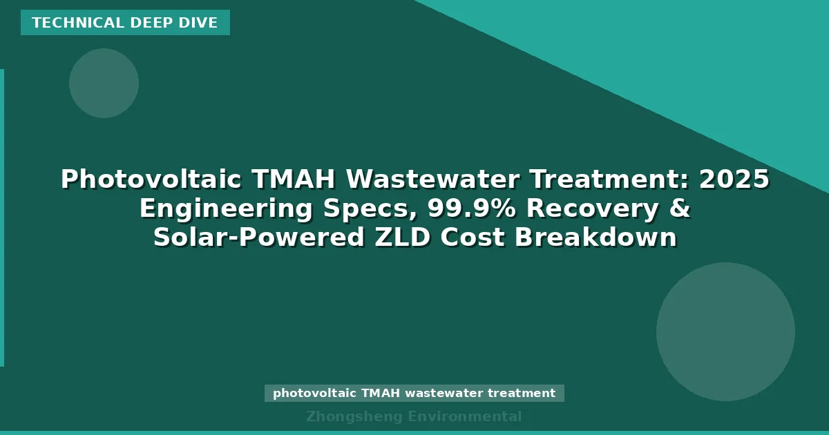 Photovoltaic TMAH Wastewater Treatment: 2025 Engineering Specs, 99.9% Recovery & Solar-Powered ZLD Cost Breakdown