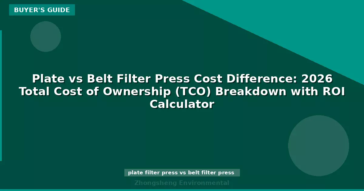 Plate vs Belt Filter Press Cost Difference: 2026 Total Cost of Ownership (TCO) Breakdown with ROI Calculator