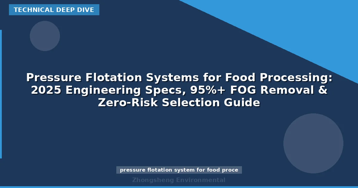 Pressure Flotation Systems for Food Processing: 2025 Engineering Specs, 95%+ FOG Removal & Zero-Risk Selection Guide