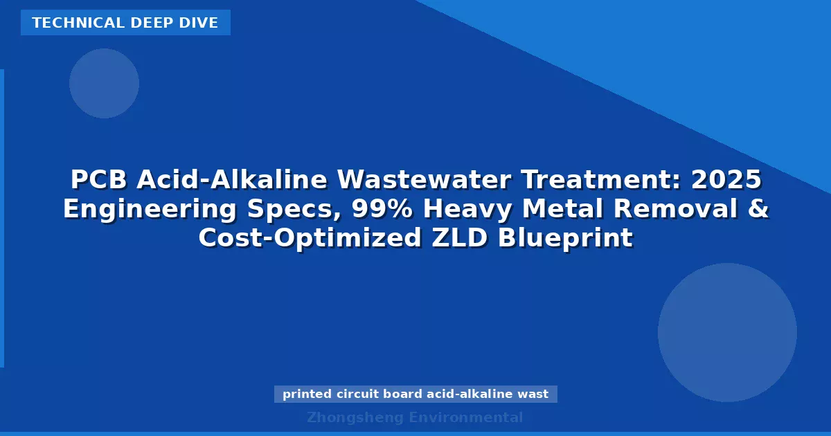 PCB Acid-Alkaline Wastewater Treatment: 2025 Engineering Specs, 99% Heavy Metal Removal & Cost-Optimized ZLD Blueprint