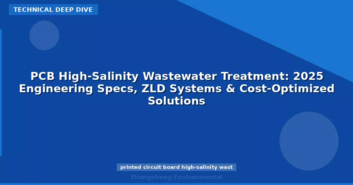 PCB High-Salinity Wastewater Treatment: 2025 Engineering Specs, ZLD Systems & Cost-Optimized Solutions