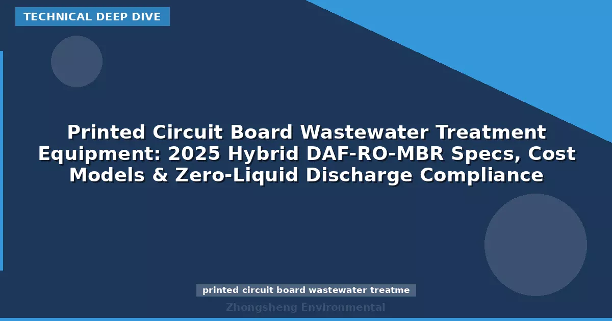 Printed Circuit Board Wastewater Treatment Equipment: 2025 Hybrid DAF-RO-MBR Specs, Cost Models & Zero-Liquid Discharge Compliance