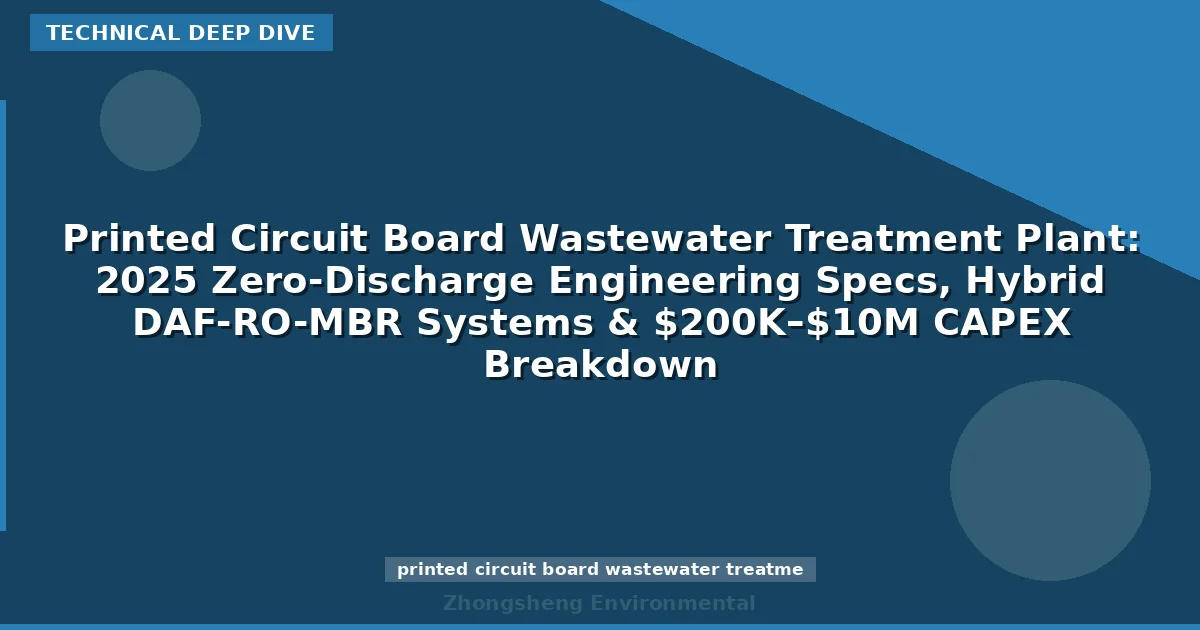 Printed Circuit Board Wastewater Treatment Plant: 2025 Zero-Discharge Engineering Specs, Hybrid DAF-RO-MBR Systems & $200K–$10M CAPEX Breakdown