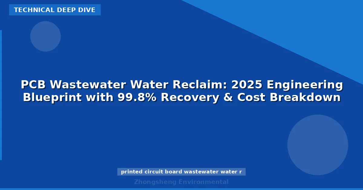 PCB Wastewater Water Reclaim: 2025 Engineering Blueprint with 99.8% Recovery & Cost Breakdown