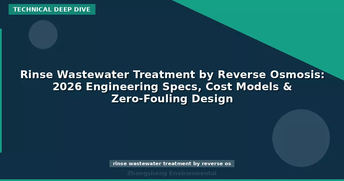 Rinse Wastewater Treatment by Reverse Osmosis: 2026 Engineering Specs, Cost Models & Zero-Fouling Design