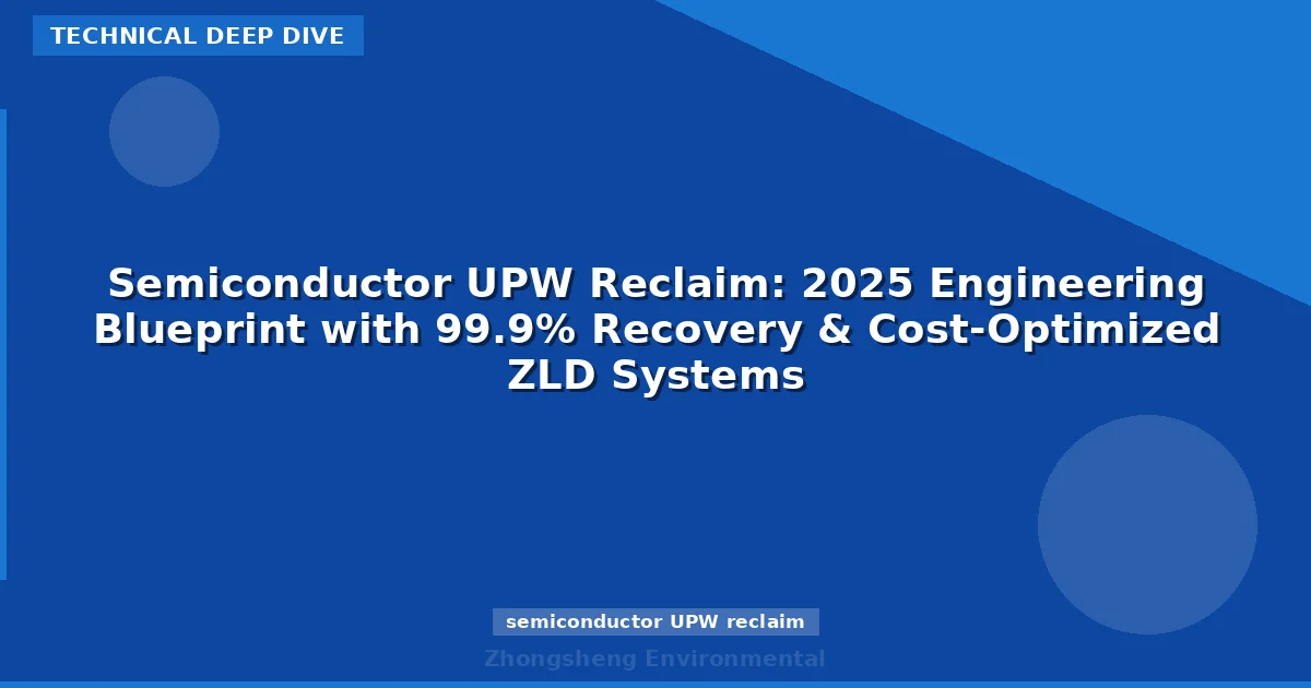 Semiconductor UPW Reclaim: 2025 Engineering Blueprint with 99.9% Recovery & Cost-Optimized ZLD Systems