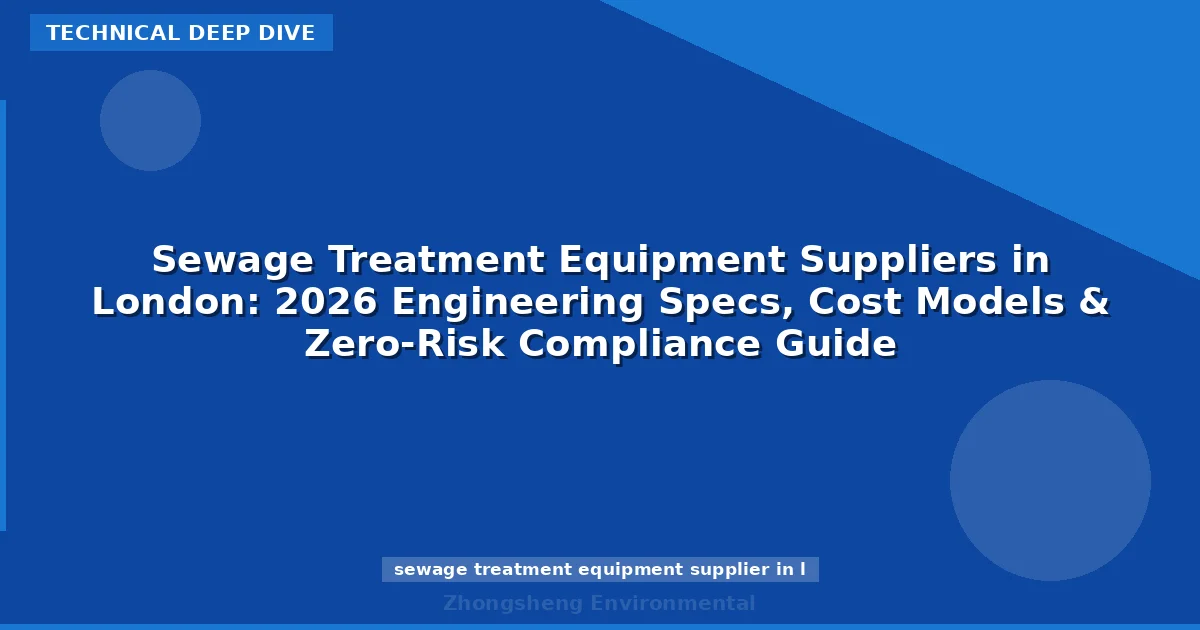Sewage Treatment Equipment Suppliers in London: 2026 Engineering Specs, Cost Models & Zero-Risk Compliance Guide
