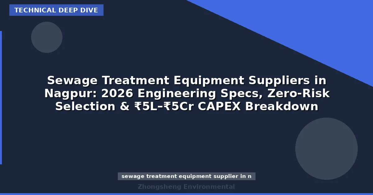 Sewage Treatment Equipment Suppliers in Nagpur: 2026 Engineering Specs, Zero-Risk Selection & ₹5L–₹5Cr CAPEX Breakdown