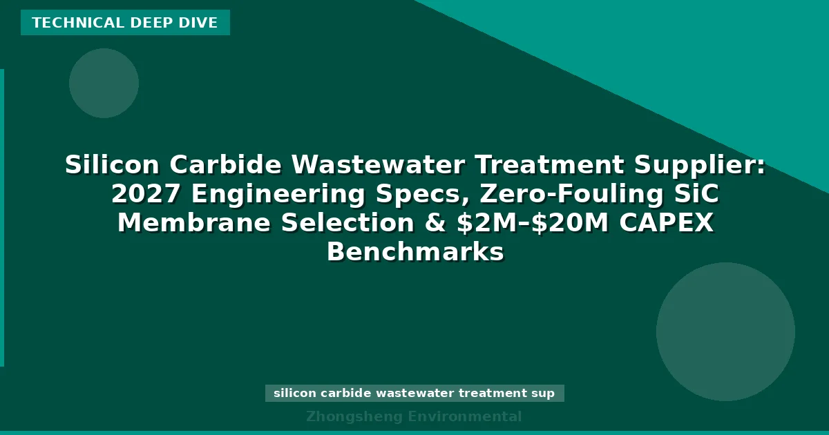 Silicon Carbide Wastewater Treatment Supplier: 2027 Engineering Specs, Zero-Fouling SiC Membrane Selection & $2M–$20M CAPEX Benchmarks