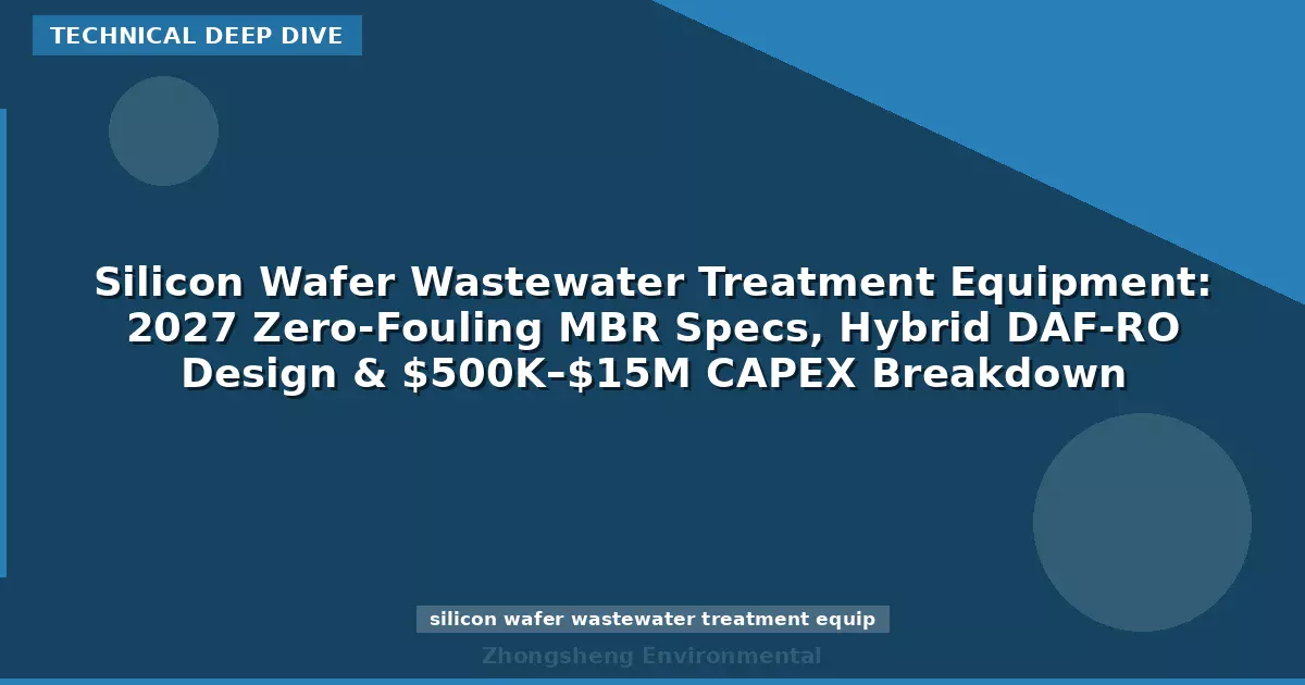 Silicon Wafer Wastewater Treatment Equipment: 2027 Zero-Fouling MBR Specs, Hybrid DAF-RO Design & $500K–$15M CAPEX Breakdown