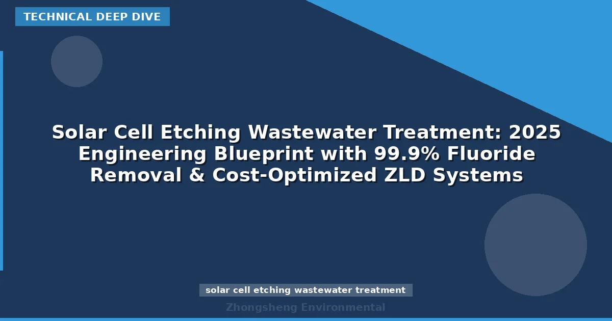 Solar Cell Etching Wastewater Treatment: 2025 Engineering Blueprint with 99.9% Fluoride Removal & Cost-Optimized ZLD Systems