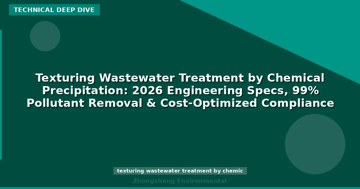 Texturing Wastewater Treatment by Chemical Precipitation: 2026 Engineering Specs, 99% Pollutant Removal & Cost-Optimized Compliance