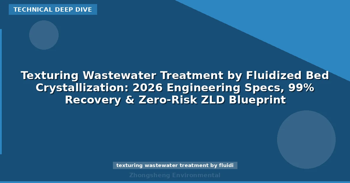 Texturing Wastewater Treatment by Fluidized Bed Crystallization: 2026 Engineering Specs, 99% Recovery & Zero-Risk ZLD Blueprint