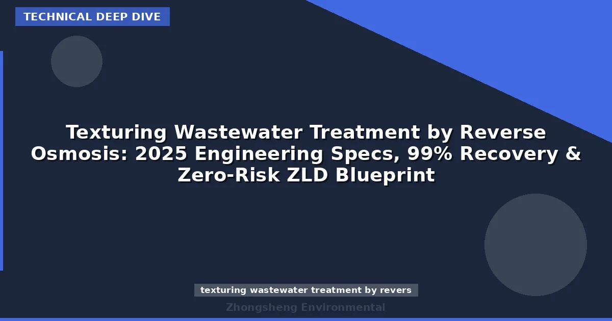 Texturing Wastewater Treatment by Reverse Osmosis: 2025 Engineering Specs, 99% Recovery & Zero-Risk ZLD Blueprint