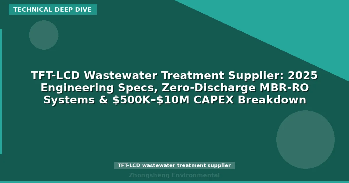 TFT-LCD Wastewater Treatment Supplier: 2025 Engineering Specs, Zero-Discharge MBR-RO Systems & $500K–$10M CAPEX Breakdown