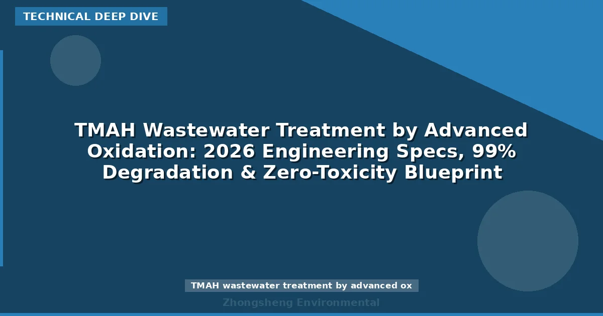 TMAH Wastewater Treatment by Advanced Oxidation: 2026 Engineering Specs, 99% Degradation & Zero-Toxicity Blueprint