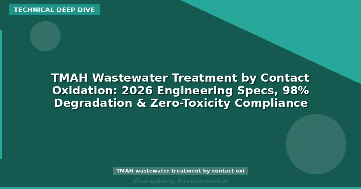 TMAH Wastewater Treatment by Contact Oxidation: 2026 Engineering Specs, 98% Degradation & Zero-Toxicity Compliance