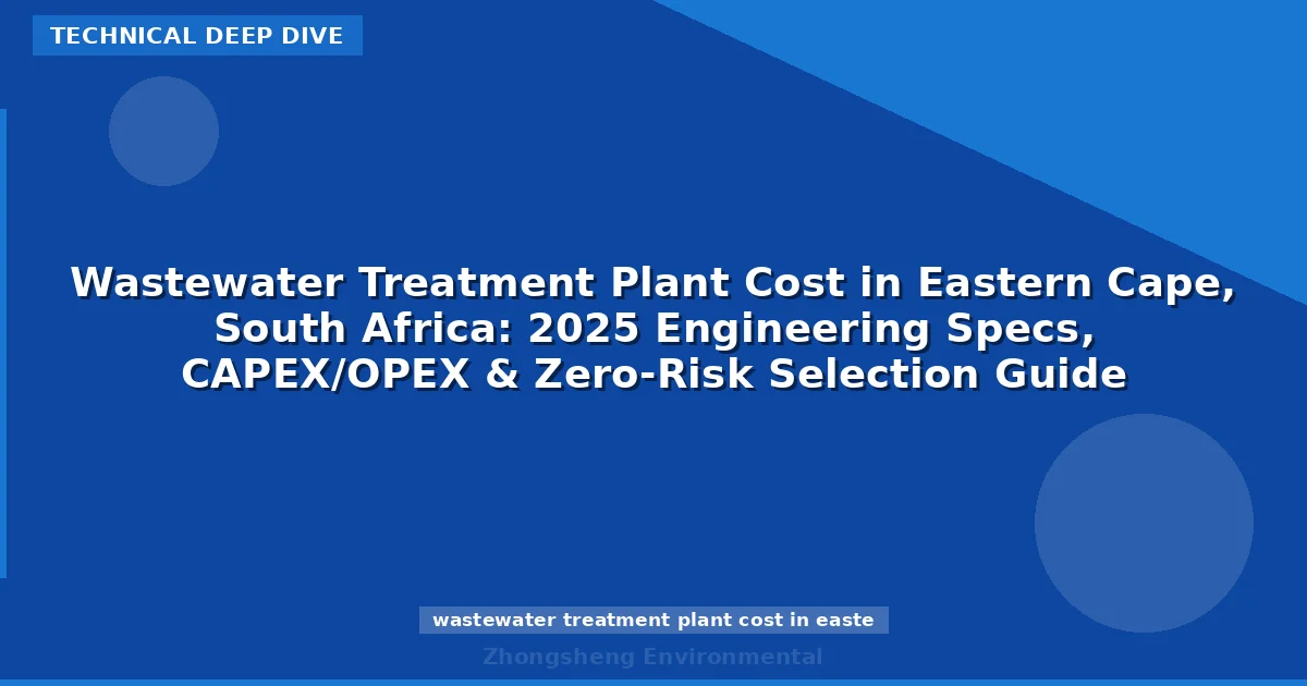 Wastewater Treatment Plant Cost in Eastern Cape, South Africa: 2025 Engineering Specs, CAPEX/OPEX & Zero-Risk Selection Guide