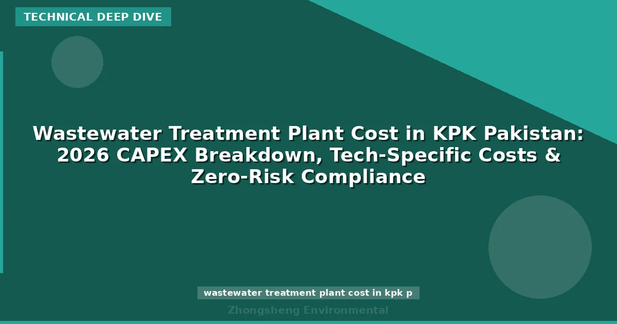 Wastewater Treatment Plant Cost in KPK Pakistan: 2026 CAPEX Breakdown, Tech-Specific Costs & Zero-Risk Compliance