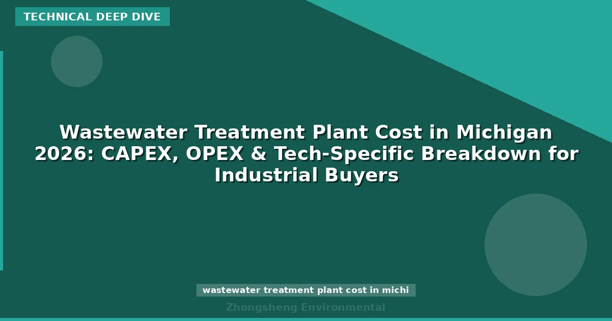Wastewater Treatment Plant Cost in Michigan 2026: CAPEX, OPEX & Tech-Specific Breakdown for Industrial Buyers