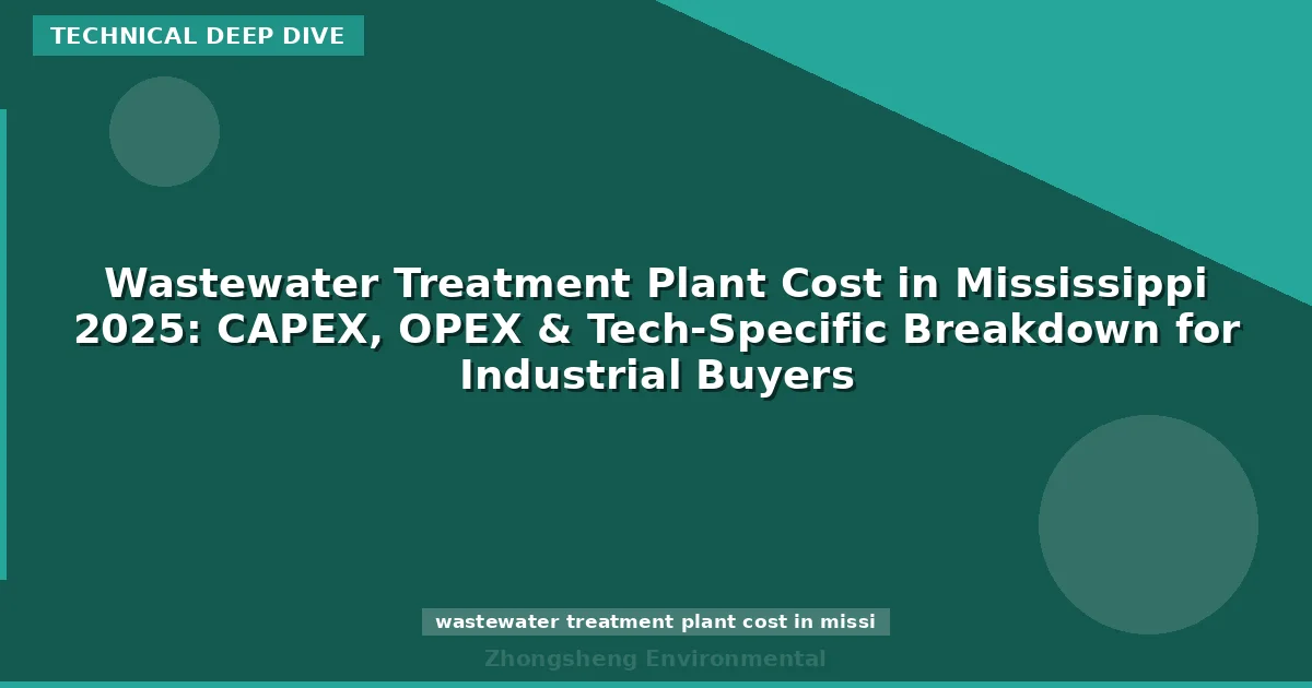 Wastewater Treatment Plant Cost in Mississippi 2025: CAPEX, OPEX & Tech-Specific Breakdown for Industrial Buyers