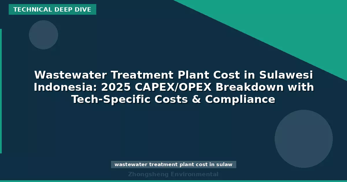 Wastewater Treatment Plant Cost in Sulawesi Indonesia: 2025 CAPEX/OPEX Breakdown with Tech-Specific Costs & Compliance