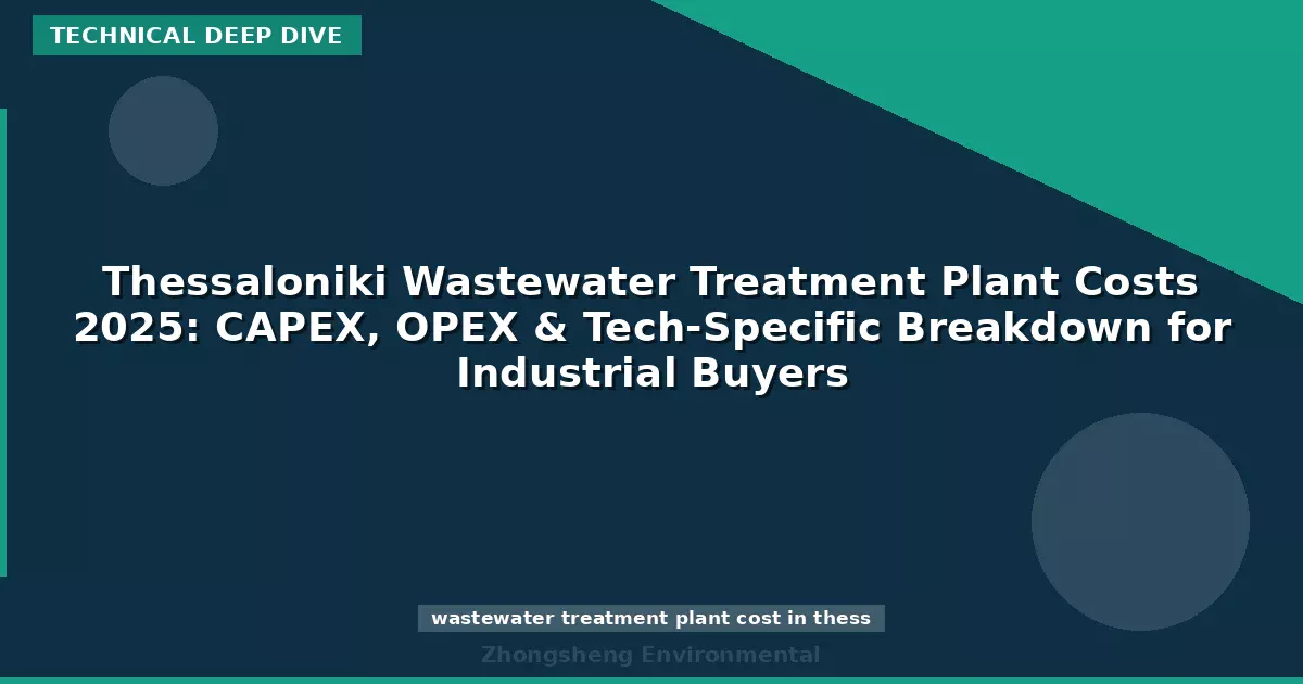 Thessaloniki Wastewater Treatment Plant Costs 2025: CAPEX, OPEX & Tech-Specific Breakdown for Industrial Buyers