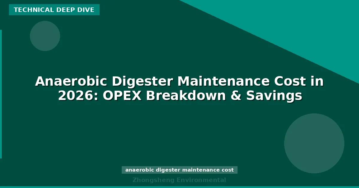 Anaerobic Digester Maintenance Cost in 2026: OPEX Breakdown & Savings