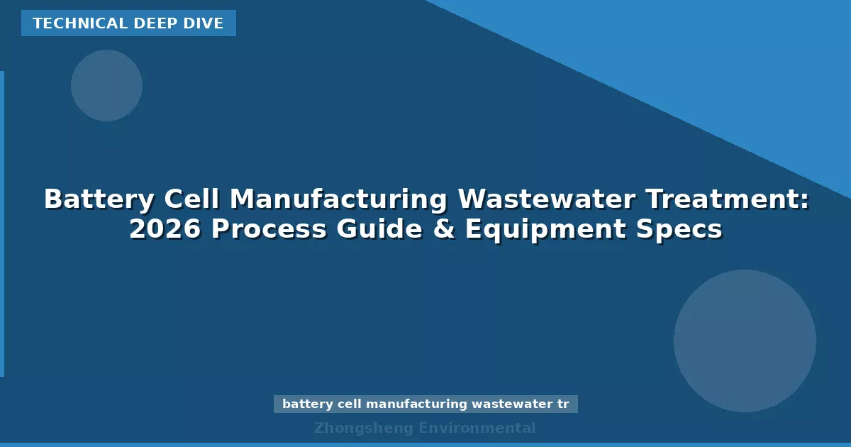 Battery Cell Manufacturing Wastewater Treatment: 2026 Process Guide & Equipment Specs
