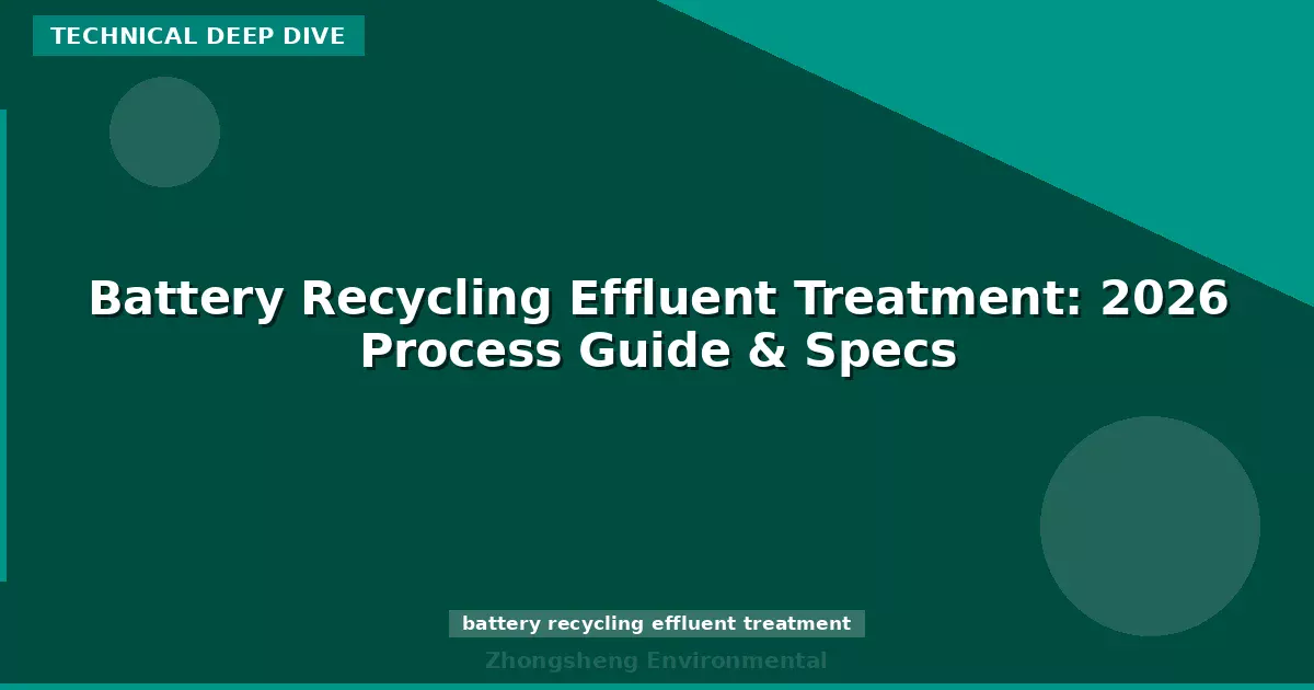 Battery Recycling Effluent Treatment: 2026 Process Guide & Specs