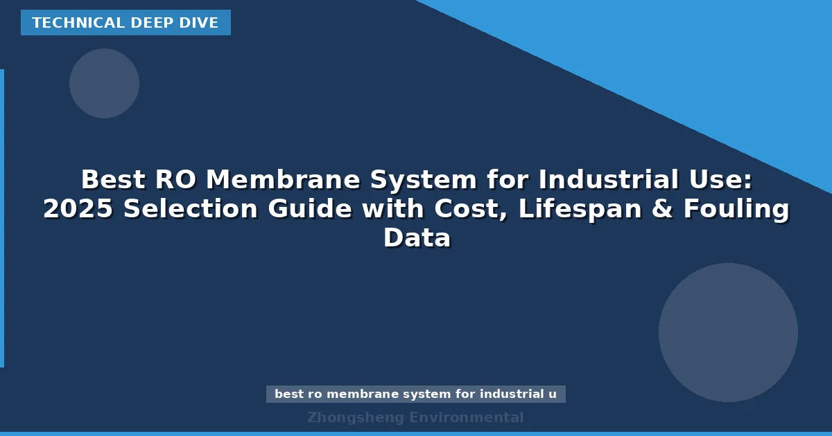 Best RO Membrane System for Industrial Use: 2025 Selection Guide with Cost, Lifespan & Fouling Data