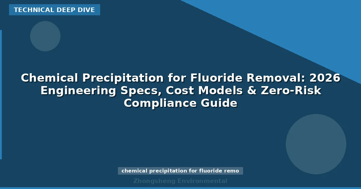 Chemical Precipitation for Fluoride Removal: 2026 Engineering Specs, Cost Models & Zero-Risk Compliance Guide