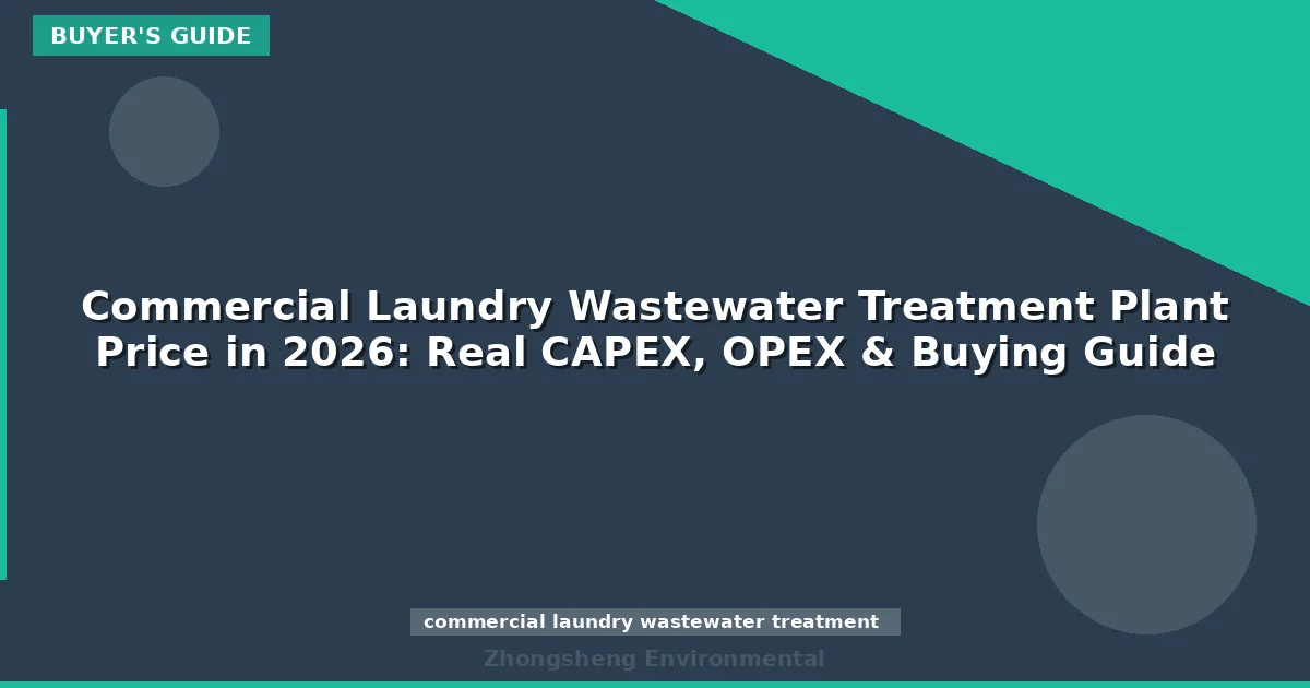 Commercial Laundry Wastewater Treatment Plant Price in 2026: Real CAPEX, OPEX & Buying Guide