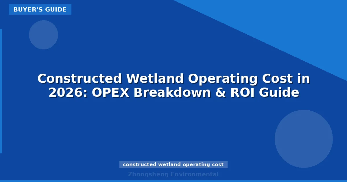 Constructed Wetland Operating Cost in 2026: OPEX Breakdown & ROI Guide