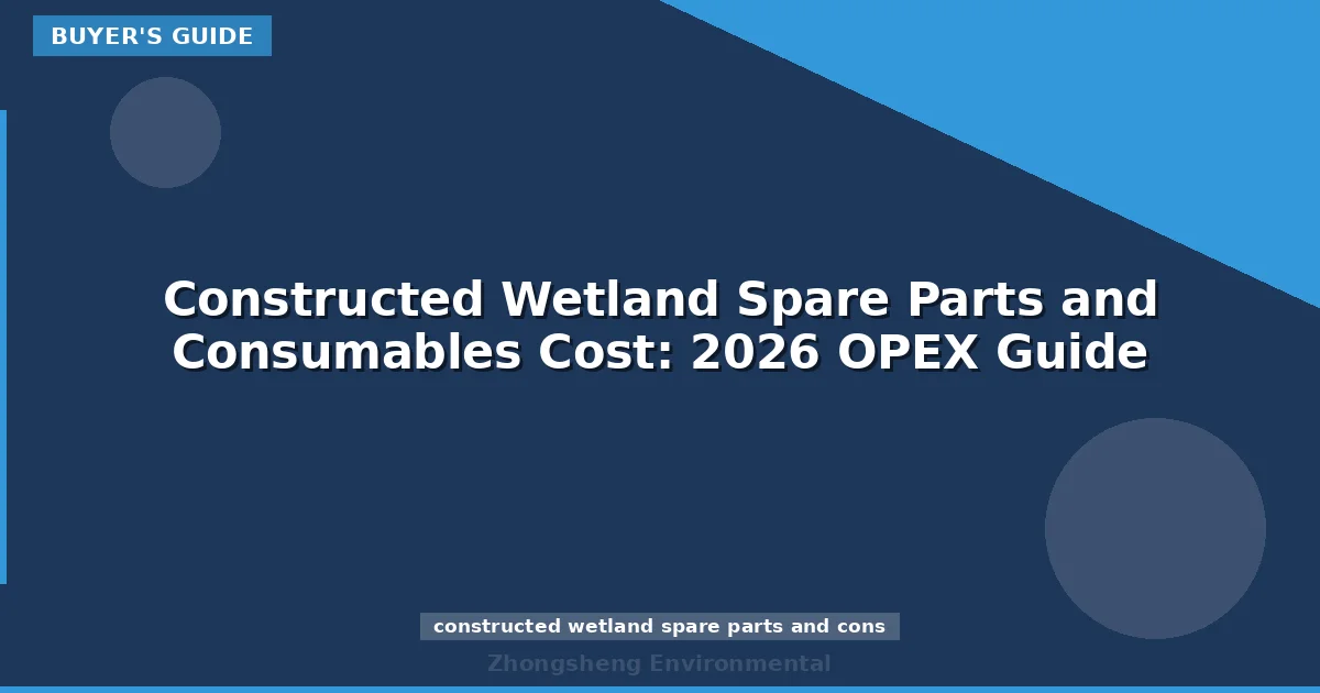 Constructed Wetland Spare Parts and Consumables Cost: 2026 OPEX Guide