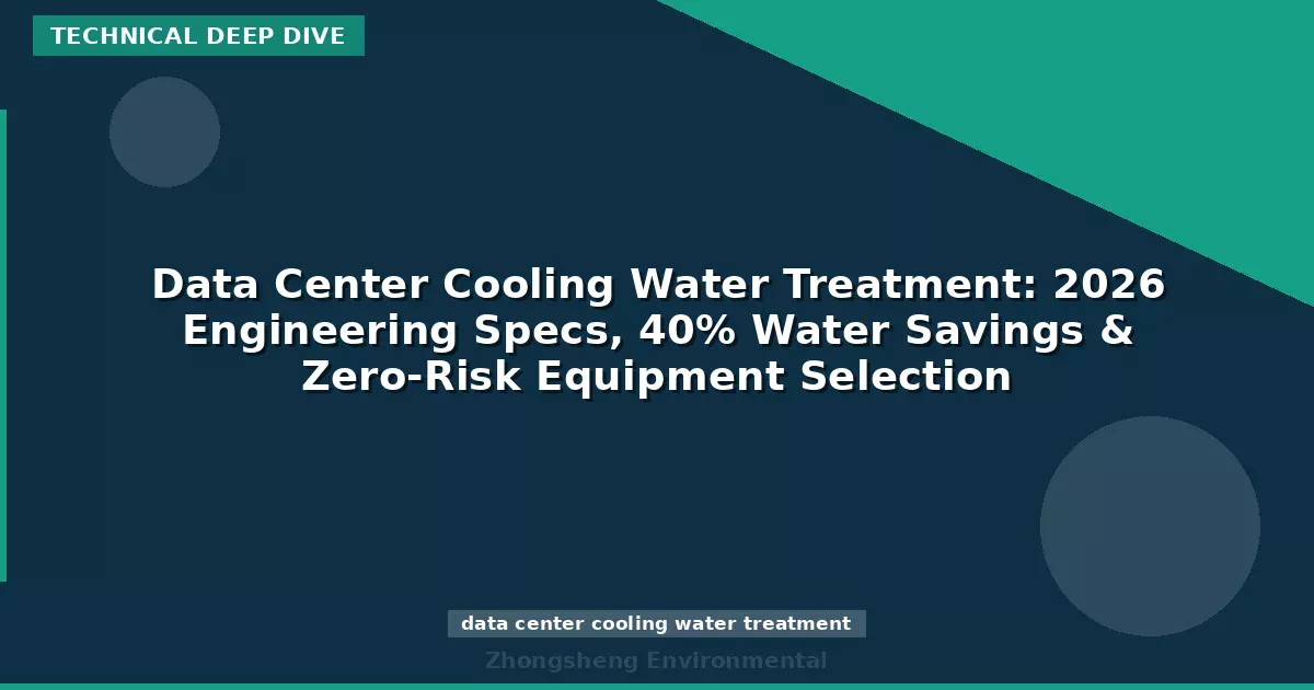 Data Center Cooling Water Treatment: 2026 Engineering Specs, 40% Water Savings & Zero-Risk Equipment Selection